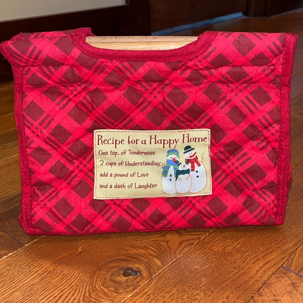 Christmas baked goods casserole quilted fabric carrying bag with handles